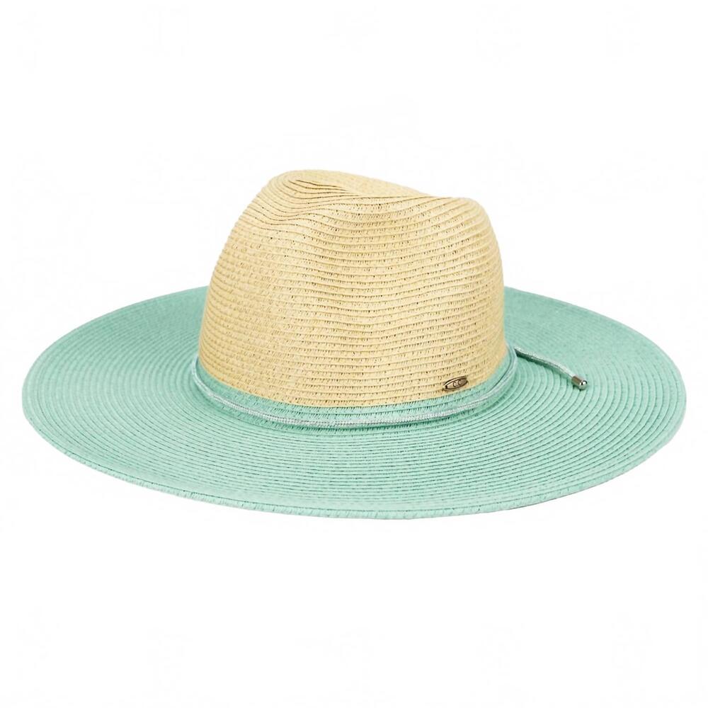 NEW JOBERRY women's two tone straw panama hat in seafoam